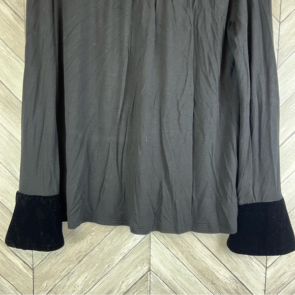 Boden black top with velvet trim - Picture 6 of 9